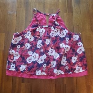 NWT Charlotte Russe Pink and Red Floral Tank Top